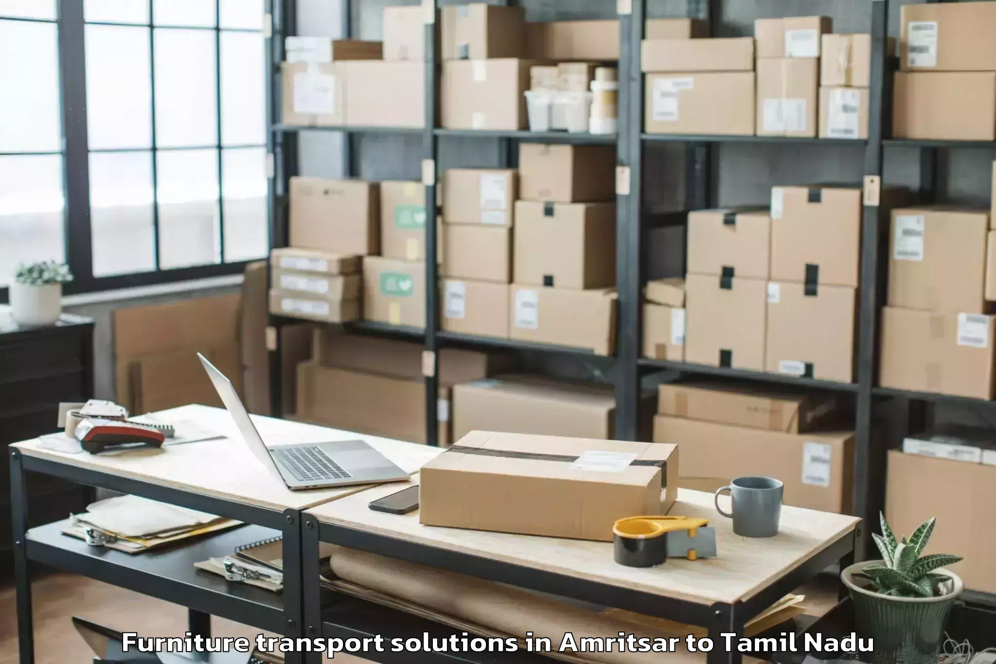 Quality Amritsar to Thirukoilure Furniture Transport Solutions